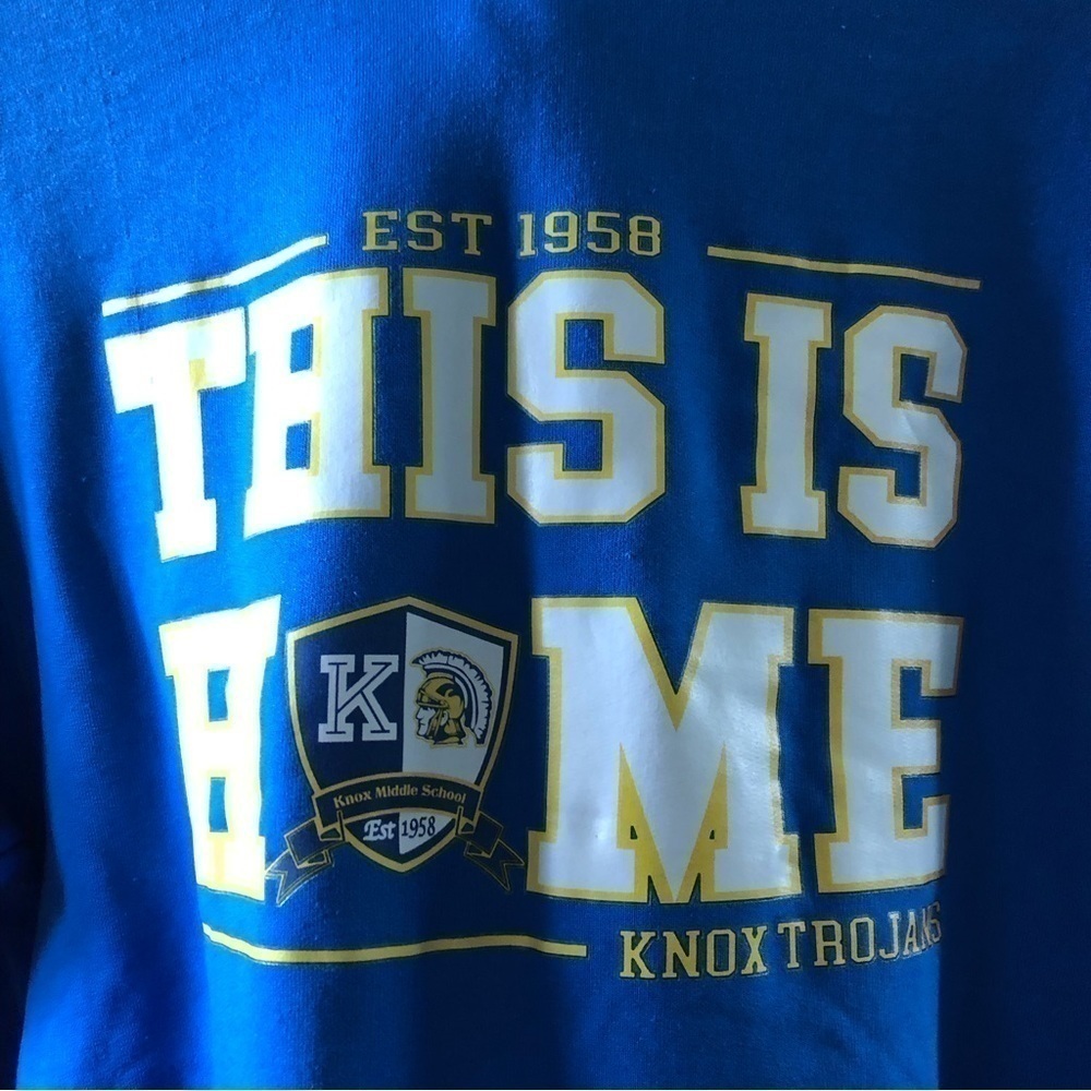 Port & Company royal blue Knox Trojan hoodie in size S - Picture 3 of 6